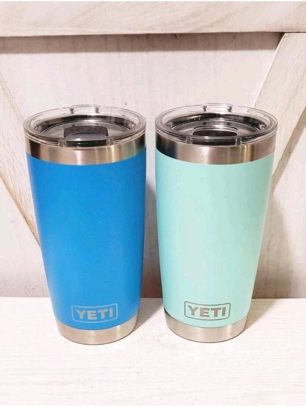 2 YETI 20oz Stainless Steel Vacuum Insulated Tumblers w/MagSlider Lids EUC